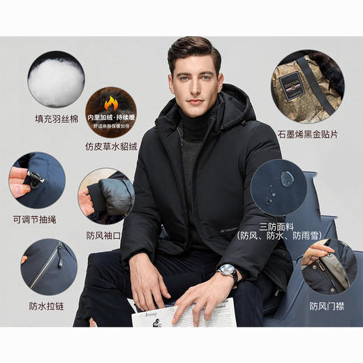ROMON罗蒙 · 黑金派克服外套 源自北极的硬核防寒（下单3-10天发货） 商品图3