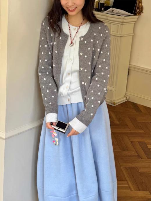 nothe Case布然/NC253204/「南瓜小镇」波点假两件针织开衫 商品图4