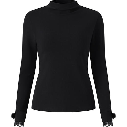 「高货wl」全新升级【铂金会员201/天猫269/差价68】(10448)洛诗琳气质半高领打底衫2025秋冬蕾丝拼接长袖打底上衣女 商品图3