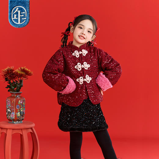 【年衣品牌团】年衣童装儿童中式唐装外套冬季新品女童加棉摩登时代唐装   1207 商品图4