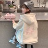 女童秋装外套2025新款儿童洋气女孩秋冬两面穿加绒加厚字母冲锋衣 商品缩略图3