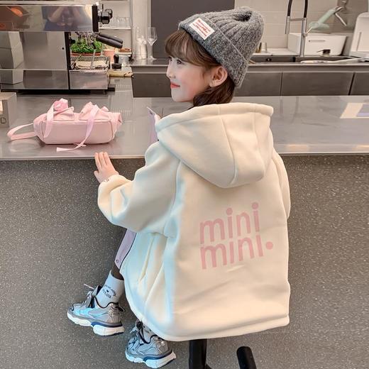 女童秋装外套2025新款儿童洋气女孩秋冬两面穿加绒加厚字母冲锋衣 商品图3