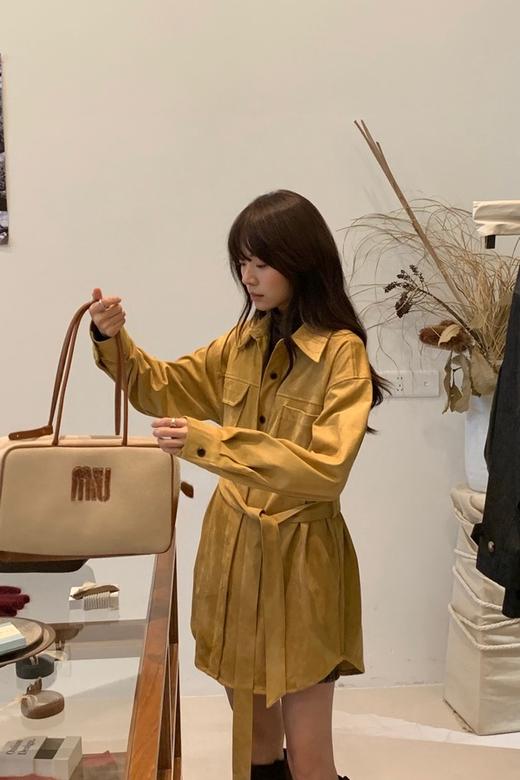 LNNNS 简约工装Polo领衬衫裙系带开衫 21595 商品图1