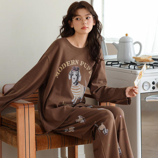 秋冬纯棉睡衣 韩版休闲可爱可外穿家居服套装 商品图3