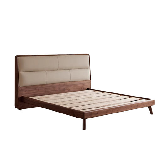 【自然风-CH-10大床】黑胡桃/真皮/卧房/真皮大床/实木大床 商品图2