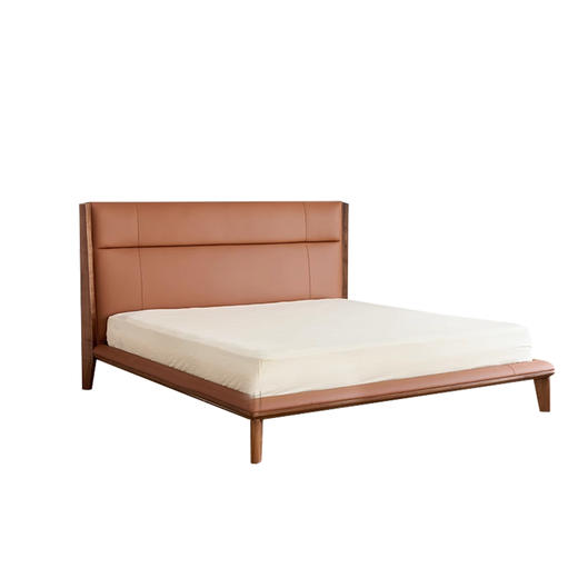 【中古风-软床CH-08】中古风格/杠体床/纳帕半皮/1.8米床 商品图2