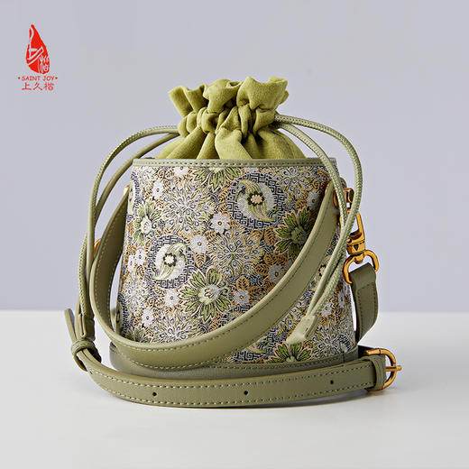 SAINT JOY 宋锦拎包 国风  复古 拎包   孔雀羽团锦 BWS24A0205-E（不含礼盒包装） 商品图4