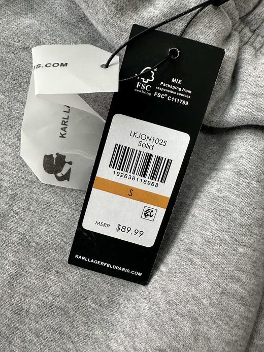 贝壳三 厚实松紧腰字母刺绣休闲裤女磨毛绒直筒棉质卫裤C120313 商品图11