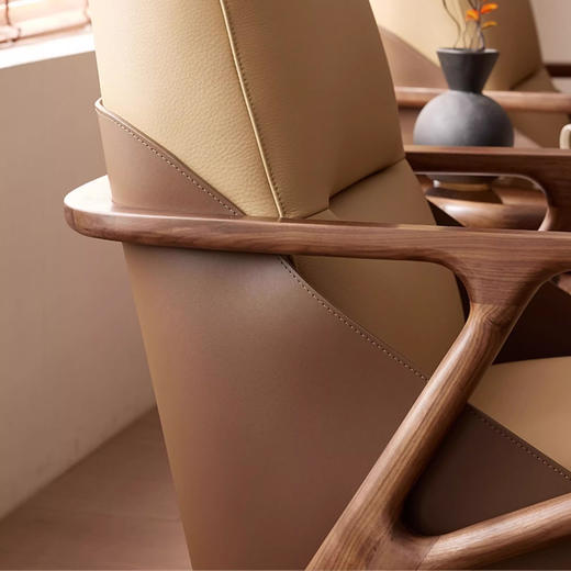 【中古风-YH-08椅】黑胡桃/真皮/客厅/卧房/休闲椅/休闲沙发 商品图1