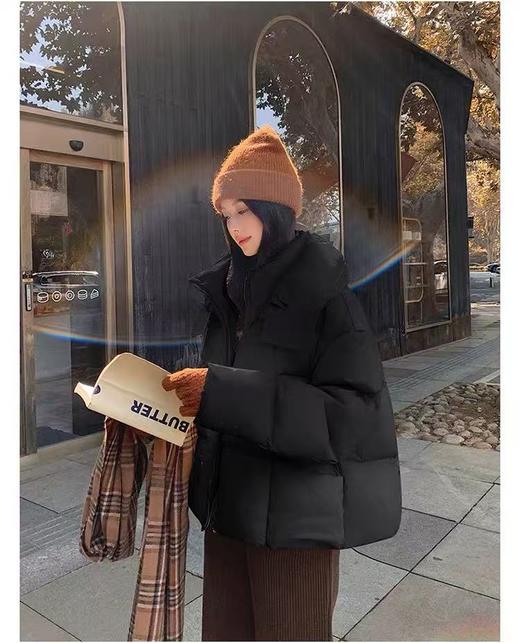 品质泡芙羽绒【羽绒服】绒子含量90%！韩系拼pu哑光蓬松保暖厚款冬季羽绒服-喜出 商品图1