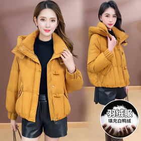 QYM LC10羽绒服连帽休闲宽松显瘦洋气加厚保暖外套