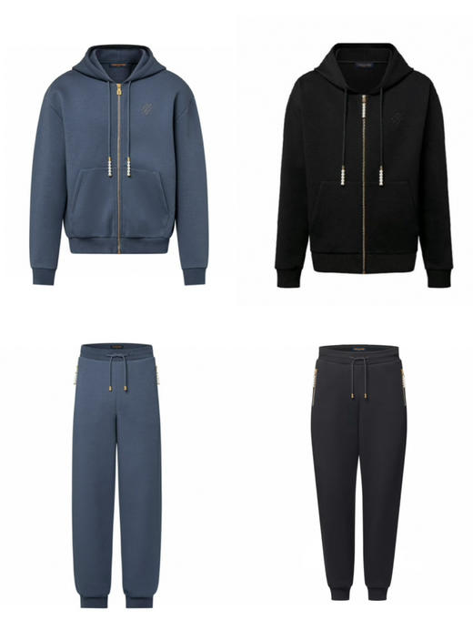 L-H 珍珠刺绣拉链外套/短裤 商品图0