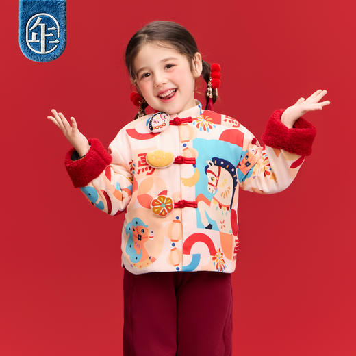 年衣童装儿童中式唐装外套冬季新品女童加棉马上都有加棉唐装 商品图1