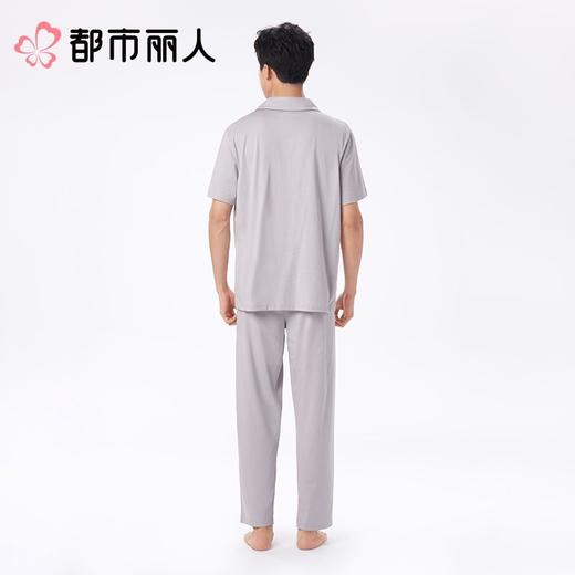 都市丽人男士睡衣纯棉单面家居服短袖长裤棉质套装FHC0A8 商品图2
