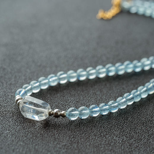 一念七宝 碧海潮生 | 海蓝宝水晶项链双圈手串 商品图3