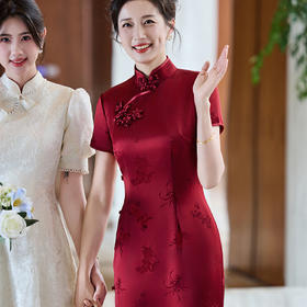 高端婚礼丈母娘装长款连衣裙妈妈装喜婆婆婚宴装改良旗袍礼服LHS-C29