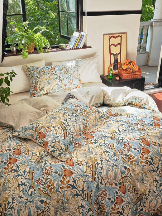 【磨毛款四件套】珍藏级孤品1折捡漏 英国William Morris名画系列印花磨毛四件套 高级感拉满  商品图5