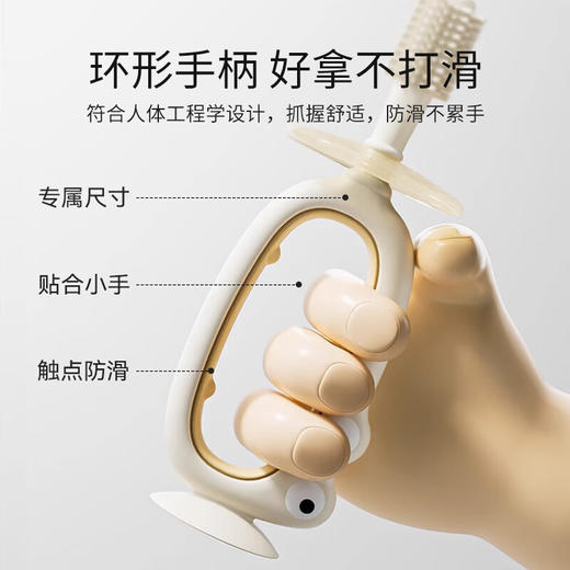 英氏 鳄鱼硅胶牙刷 Y33A 奶黄色 商品图8