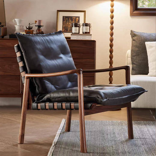 【中古风-YH-11椅】黑胡桃/真皮/客厅/卧房/休闲椅/休闲沙发 商品图3
