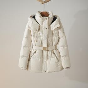 西子/净羽90鸭绒安心绒收腰连帽羽绒服/YRXS0533