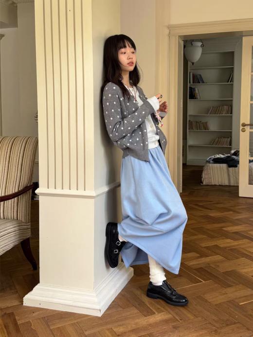 nothe Case布然/NC253214/「柔软蓝湖」毛呢蓬蓬花苞裙 商品图4