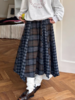 nothe Case布然/NC253207/「栗岛木屋」不规则拼接格纹半裙 商品缩略图3