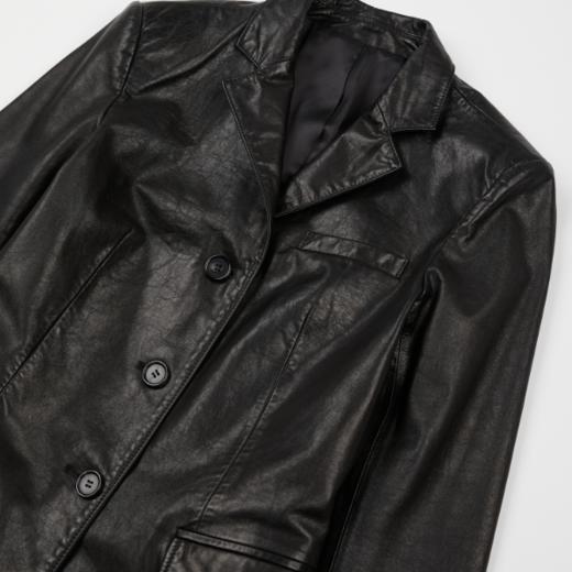 ROMI STUDIO新西兰进口油蜡小牛皮重洗水胶感皮西装 RWCWWG6439 商品图3