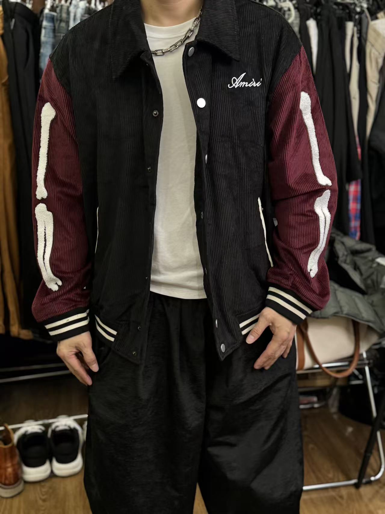 拼接字母夹克外套潮酷街头风百搭宽松外套