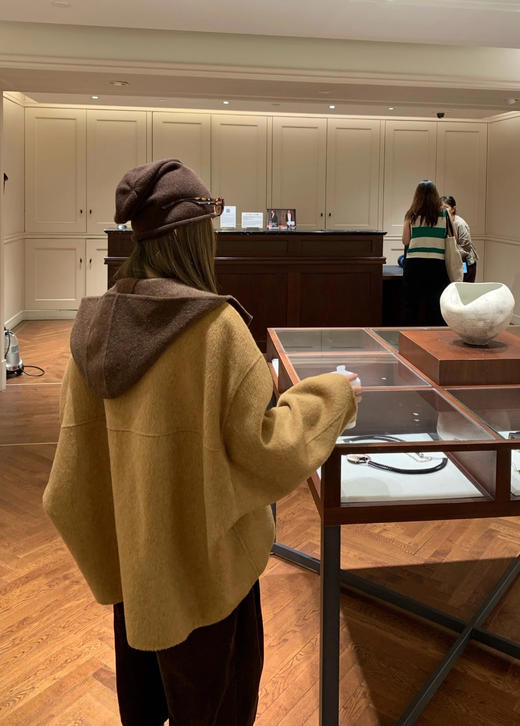 韩国小众订单南瓜色+摩卡棕两件套双面尼大衣 商品图8