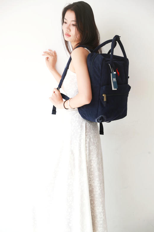 灯芯绒双肩包，小标刺绣工艺。大容量可手提复古拉链背包C120368 商品图11