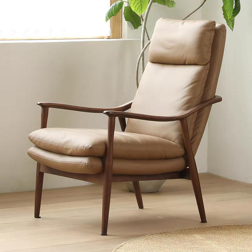 【中古风-YH-03椅】黑胡桃/真皮/客厅/卧房/休闲椅/休闲沙发 商品图1