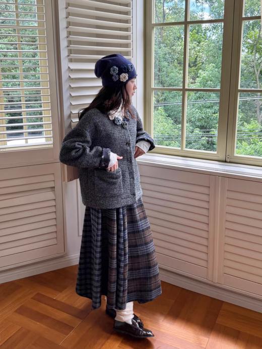 nothe Case布然/NC253207/「栗岛木屋」不规则拼接格纹半裙 商品图4