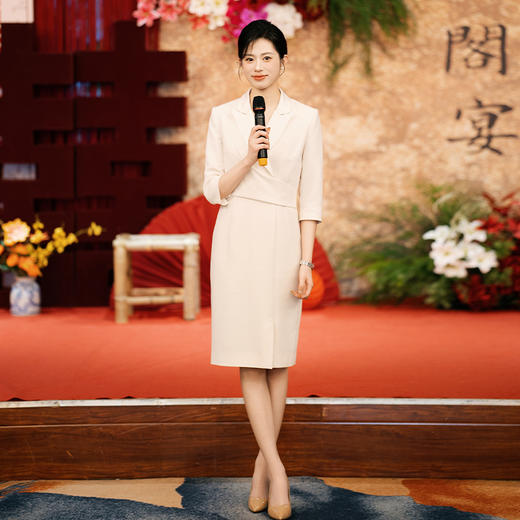 法小曼*子珍专款/新款职业装连衣裙女正装韩版气质女神范高端西装裙工作服显瘦裙子 商品图4