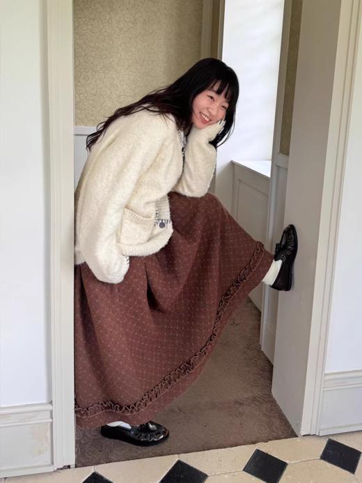 nothe Case布然/ NC253222/「爱丁恋人」粉色波点肌理A摆裙 商品图2