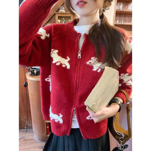 <曾小咸推荐>现货秒杀 ！微信超特价！韩系拉链提花毛衣开衫 日常229.99 立减130 秒杀99.99！！ 商品图2