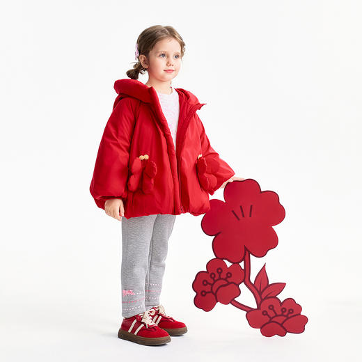 【实体店同款】女童中长款羽绒服冬季新款安奈儿童装XG545454 商品图3