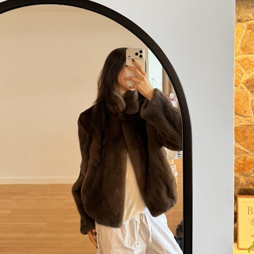 ROMI STUDIO丹麦马哈根尼原色水貂放刀工艺轻奢皮草 RWCWWG7075 商品图2