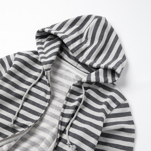 ROMI STUDIO“双线冚车”棉质密织复古撞色条纹连帽卫衣 RWCAS66650 商品图3