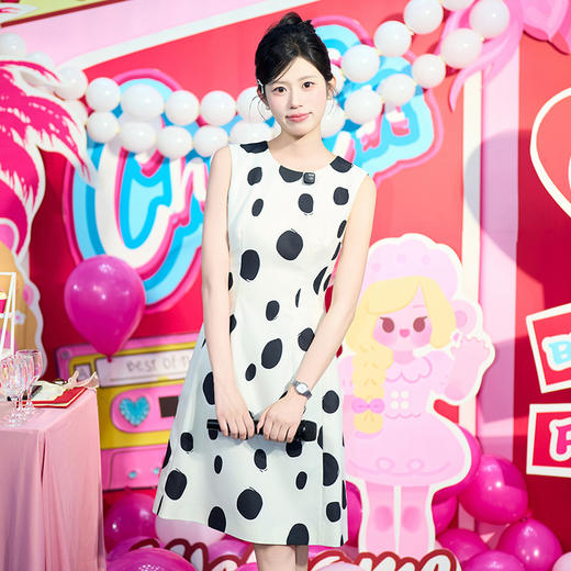 法小曼*子珍专款/波点无袖连衣裙气质显瘦 商品图5