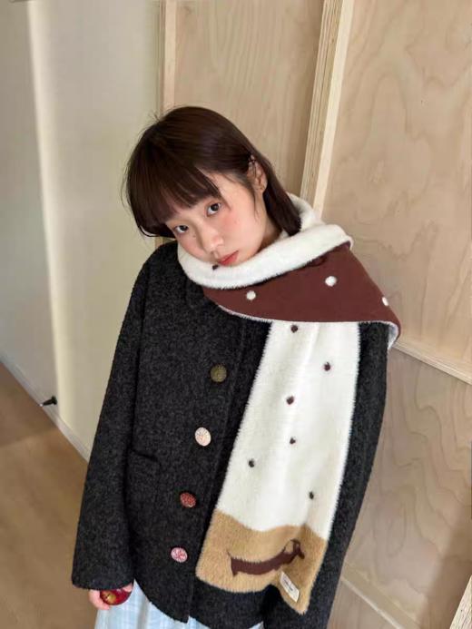 nothe Case布然/ HSTJ285/「花纱甜酒」手工毛线扣毛呢西装 杂灰色外套 商品图1