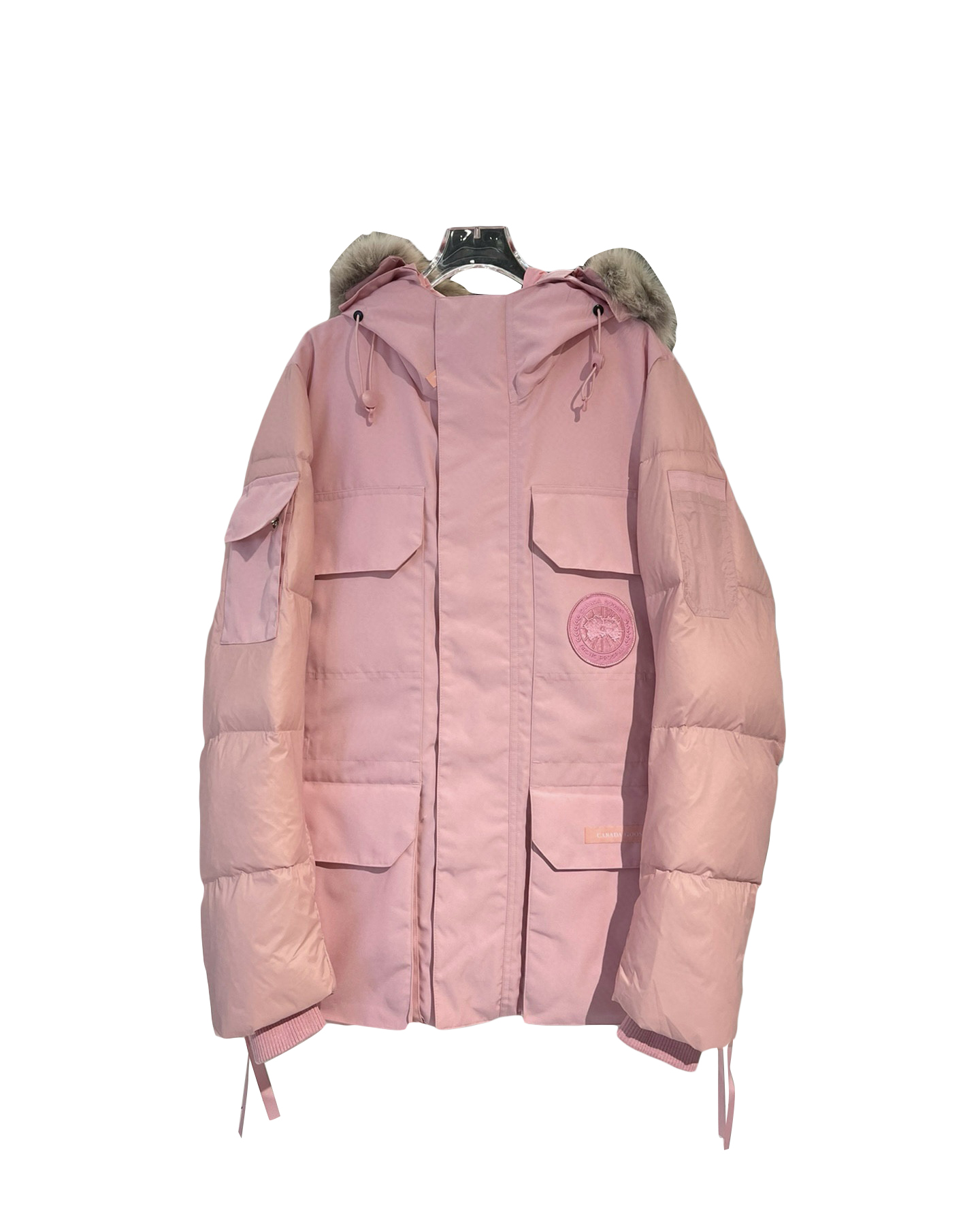 中性款可拆卸毛领中长款羽绒服fe