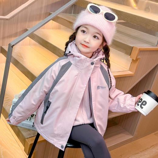 女童外套春秋款三合一2025新款儿童装两件套冲锋衣女宝连帽户外服 商品图1