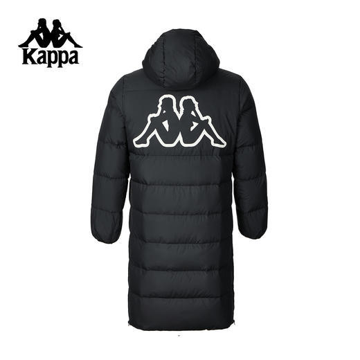 Kappa 冬季新款黑色长款连帽羽绒外套保暖加厚运动外套K0EZ2YY80S 商品图2
