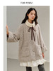ForPoem 25/FW 原创设计羊毛人字纹可拆卸羊驼毛领系带斗篷大衣外套 商品缩略图0