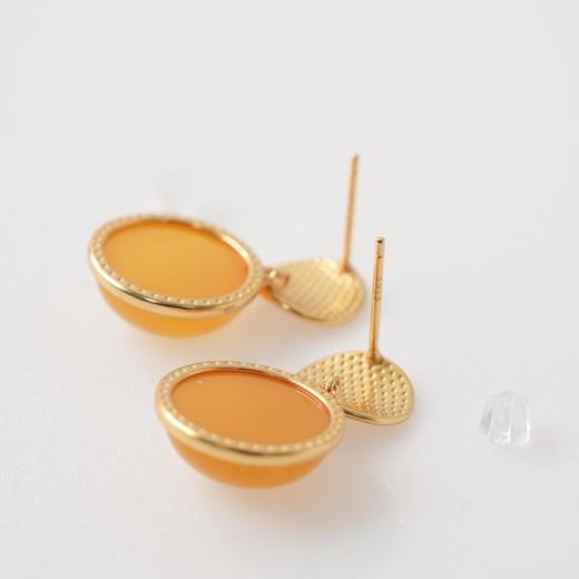非金属树脂耳饰 西子/橙霜感拉丝吊坠耳钉耳环/SSCHIY002 商品图3