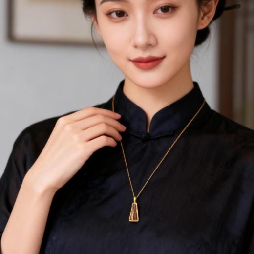 如意丨天然芽庄白奇楠包金吊坠 沉水级 SP10541 商品图1