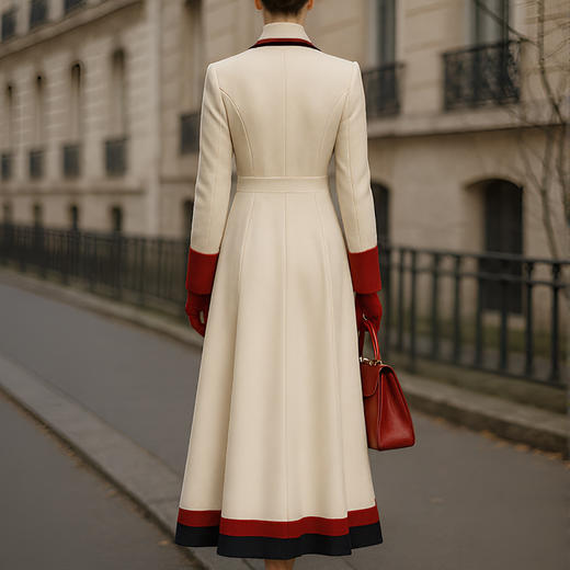 「高货oycp」全新升级【铂金会员367/天猫489/差价122】(14612)洛诗琳法式金属双排扣外套2025秋冬新款拼接中长款外套 商品图3