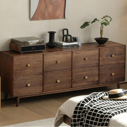 【中古风-HG-53斗柜】黑胡桃/客厅/卧房/收纳柜/八斗柜 商品图0