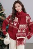 ANSUABEL 圣诞提花针织围巾开衫外套 21917 商品缩略图0