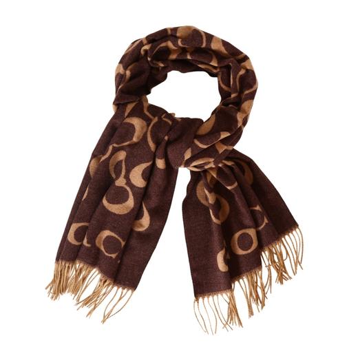 暖棕底色 + 浅卡其经典双 C围巾 商品图5